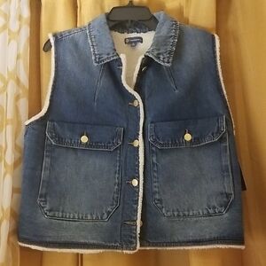 Denim Sherpa-Lined Vest